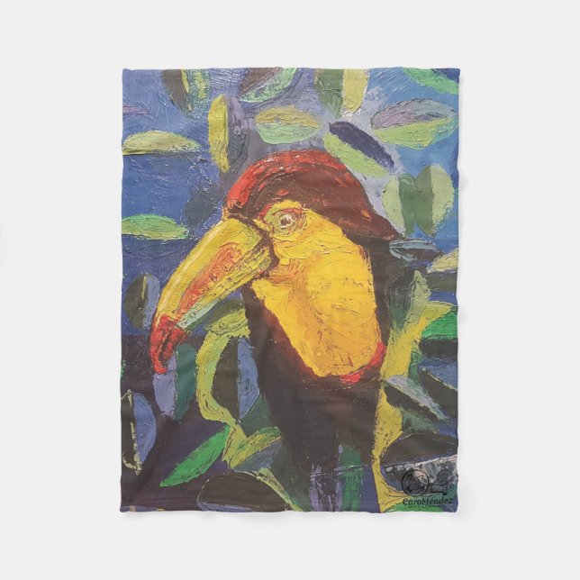 Cobertor De Velo Imagen de mi obra arte Tucán (Frente)