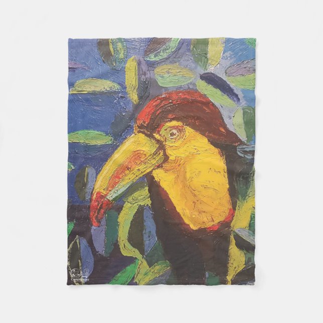 Cobertor De Velo Imagen de mi obra arte Tucán (Frente)