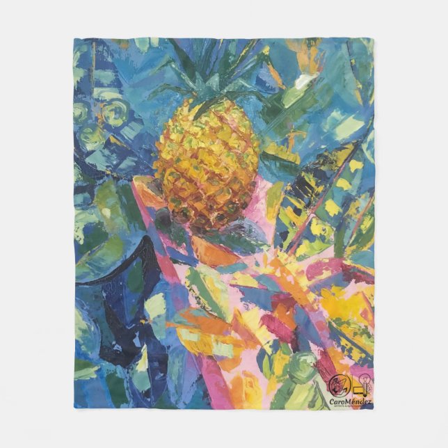Cobertor De Velo Imagen de mi obra Piña (Frente)