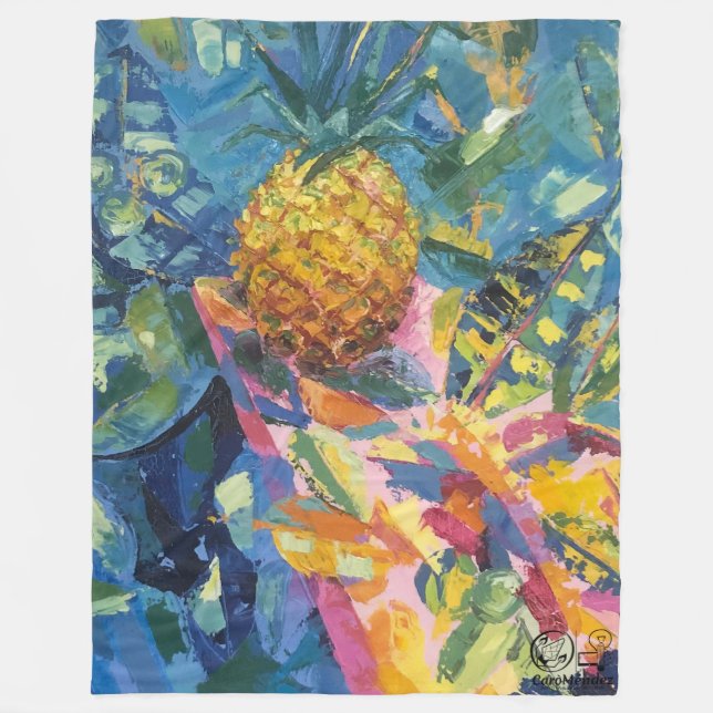 Cobertor De Velo Imagen de mi obra Piña (Frente)