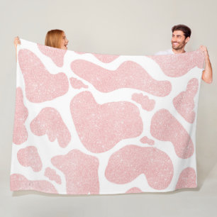 Cobertor De Velo Impressão animal em grandes manchas brancas, rosa