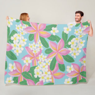 Cobertor De Velo impressão artística de padrão de plumeria contínuo