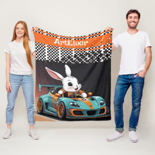 Cobertor De Velo Impressão da Corrente de Carros de Laranja Bunny