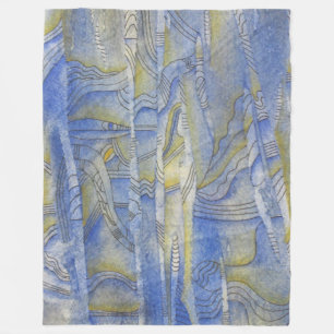 Cobertor De Velo Impressão de Arte de Linha de Aquarela de Retroce