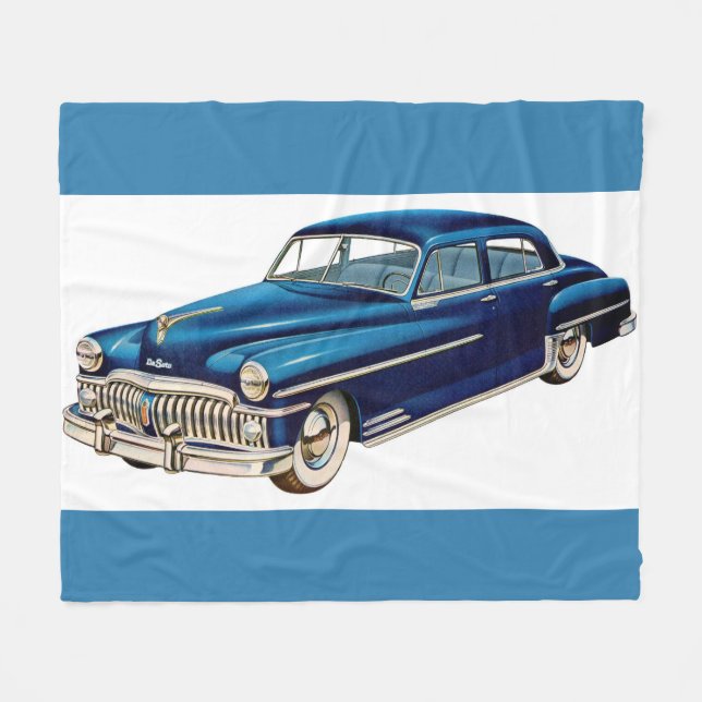 Cobertor De Velo impressão de DeSoto azul 1950 (Frente (Horizontal))