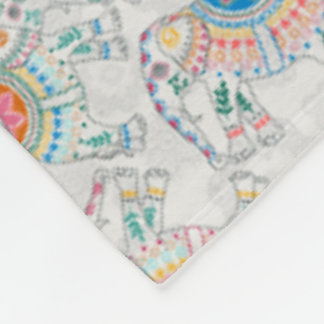 Cobertor De Velo Impressão de Elefante Colorido Boho