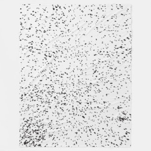 Cobertor De Velo Impressão de estilhaço de tinta branca e preta de 