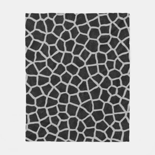 Cobertor De Velo Impressão de girafa preto e branco (Frente)