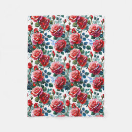 Cobertor De Velo Impressão de Jardim Romântico Rosa