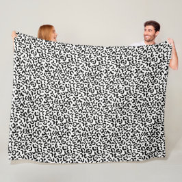 Cobertor De Velo Impressão de Leopardo Preto Branco