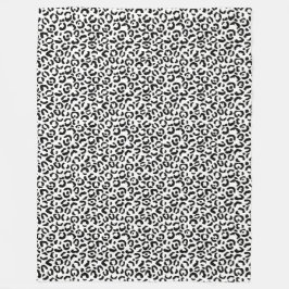 Cobertor De Velo Impressão de Leopardo Preto Branco    