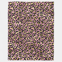 Impressão de leopardo rosa e dourado