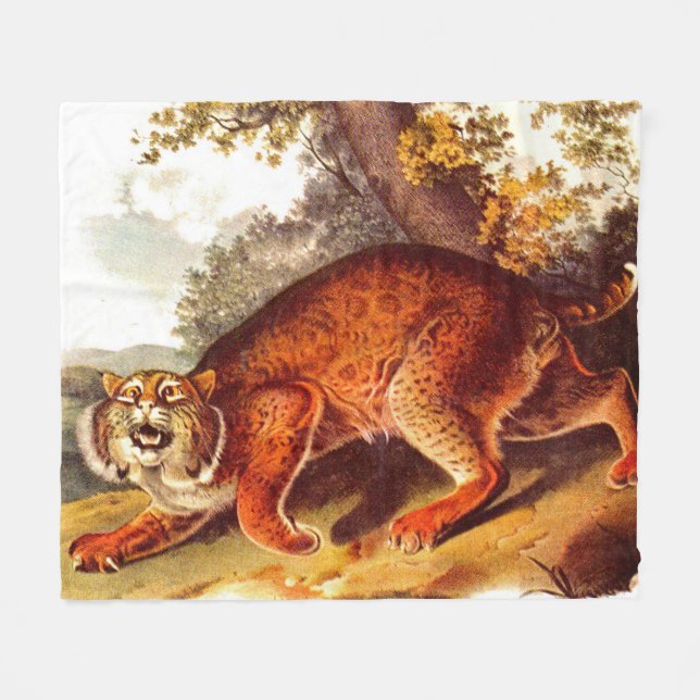 Cobertor De Velo impressão de lince do século XIX (Frente (Horizontal))