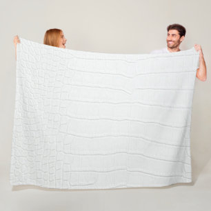 Cobertor De Velo Impressão de Pele de Crocodilo Branco Nova