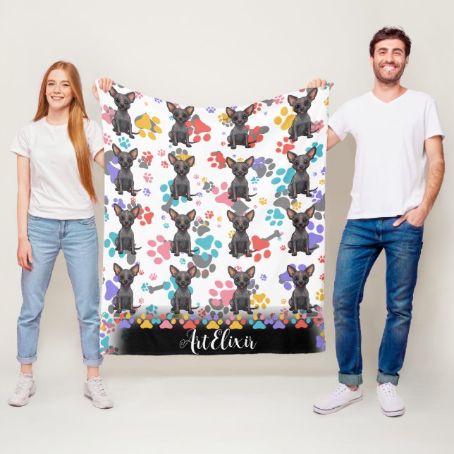 Cobertor De Velo Impressão de Pinturas Xoloitzcuintli (In Situ)