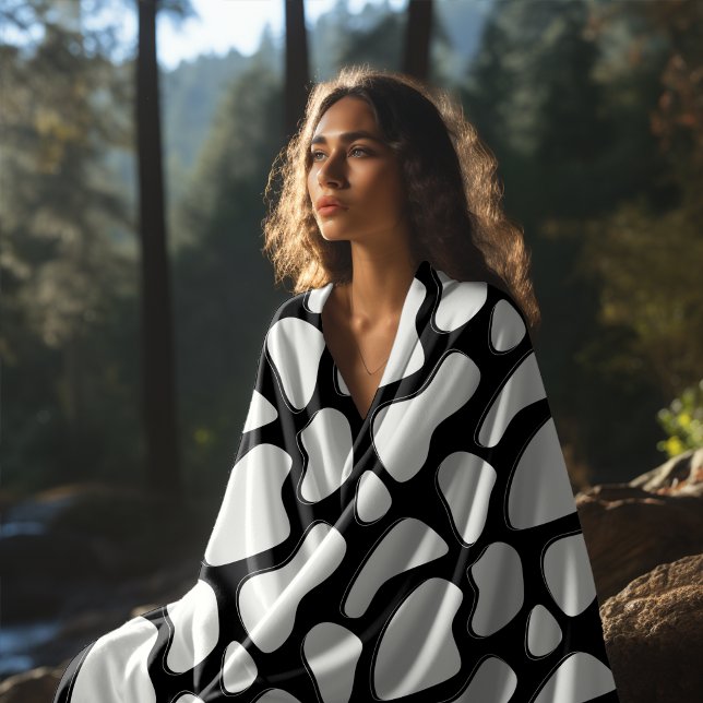 Cobertor De Velo Impressão de vaca branca e negra clássicas (Criador carregado)