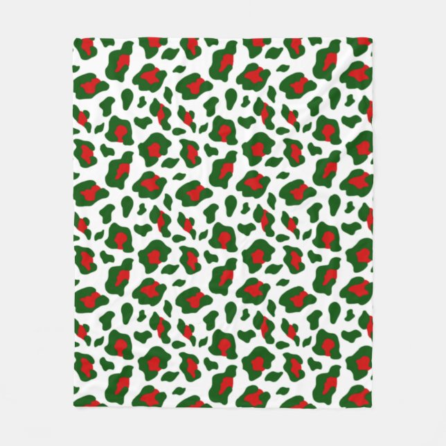 Cobertor De Velo Impressão feia de leopardo de natal (Frente)