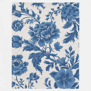 Cobertor De Velo Impressão Floral inspirada no Vitoriano Azul e Bra