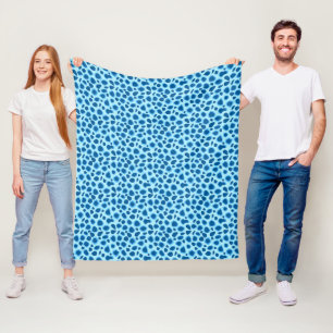 Cobertor De Velo Impressão Leopardo - Cobalto Escuro e Azul-Céu
