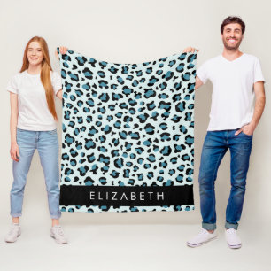 Cobertor De Velo Impressão Leopardo, Manchas, Leopardo Azul, Seu No