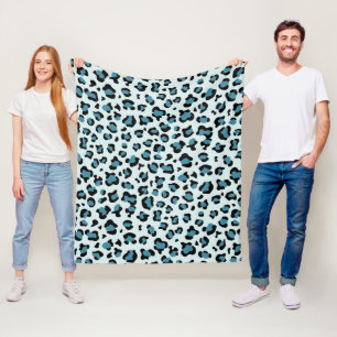 Cobertor De Velo Impressão Leopardo, Manchas Leopardo, Leopardo Azu