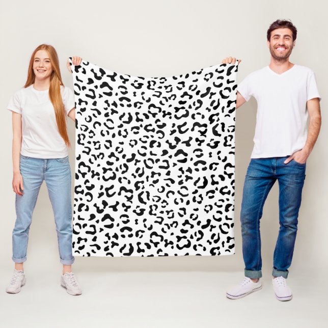 Cobertor De Velo Impressão Leopardo, Manchas Leopardo, Preto E Bran (In Situ)