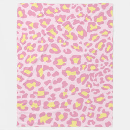 Cobertor De Velo Impressão Leopardo Rosa e Amarelo