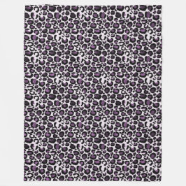 Cobertor De Velo Impressão Leopardo Roxo Preto