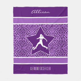 Cobertor De Velo Impressão roxo personalizado da chita do futebol