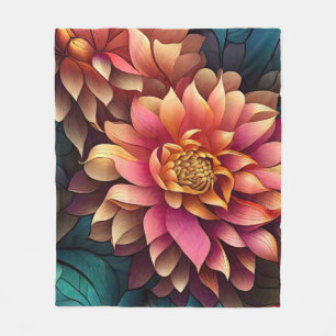 Cobertor De Velo Impressionista Pink Dahlia