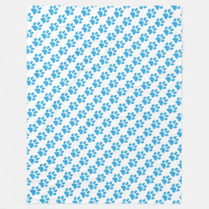 Cobertor De Velo Impressões de pata azul no padrão branco