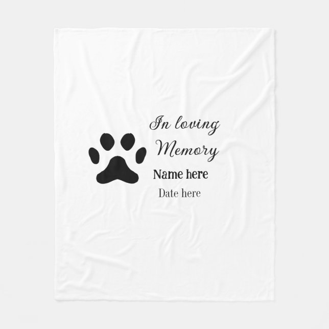 Cobertor De Velo In loving memory memorial keepsake add pet name (Frente)