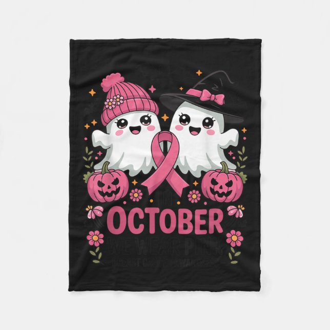 Cobertor De Velo In October We Wear Nk Ghost Witch Breast Cancer Aw (Frente)