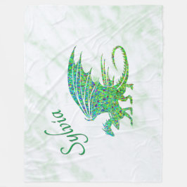 Cobertor De Velo Incrível Dragão Verde Mosaico Pessoal