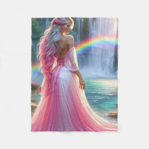 Cobertor De Velo Incrível Pastel rosa-dama e Rainbow