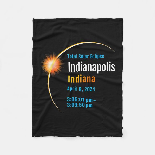 Cobertor De Velo Indiana No Eclipse Solar Total 2024 1 (Frente)