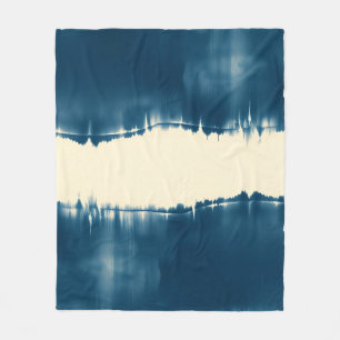 Cobertor De Velo Índigo Shibori Abstrato Moderno Horizontal