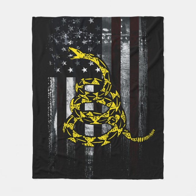 Cobertor De Velo Industrial American Flag and Snake Clock (Frente)