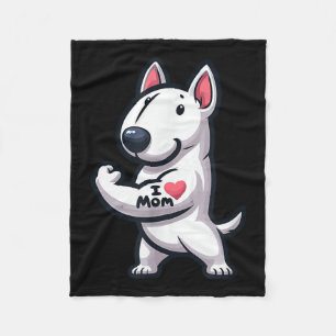 Cobertor De Velo Inglês Bull Terrier I Love Mamãe Engraçado Dog Tat