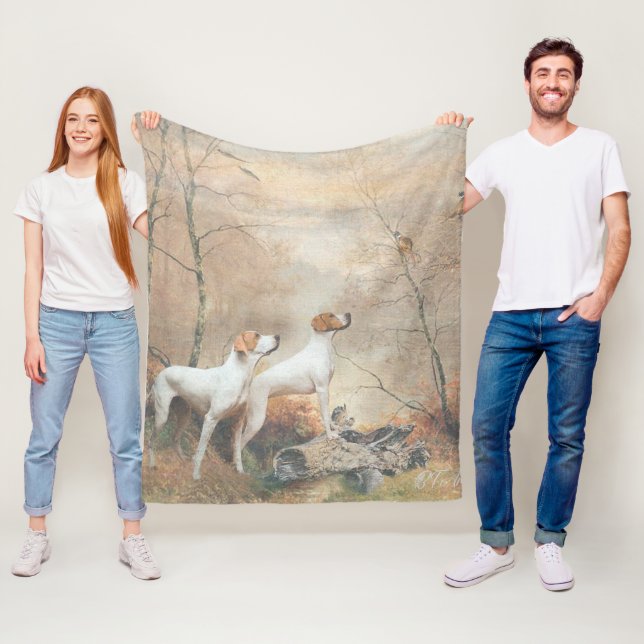 Cobertor De Velo Inglês Pointer está caçando faisões (In Situ)