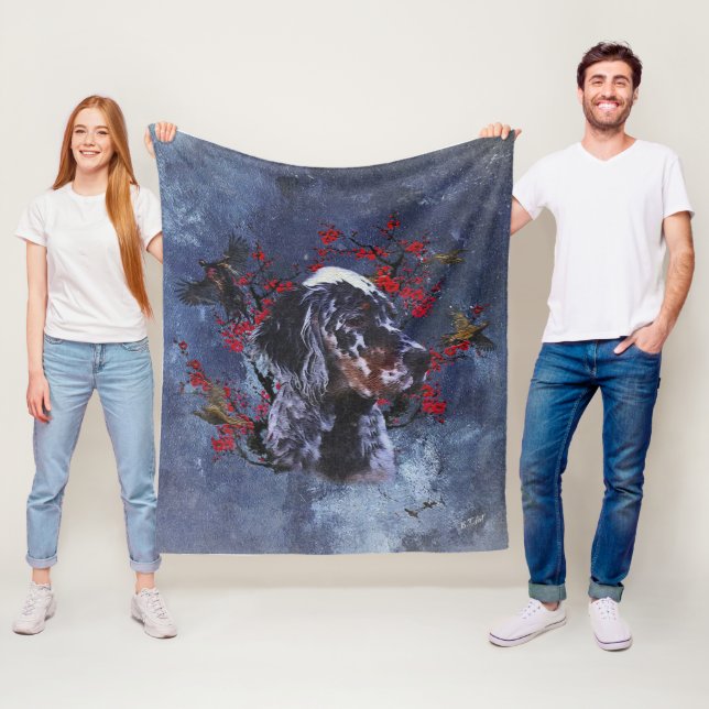 Cobertor De Velo Inglês setter com faisões, arte (In Situ)