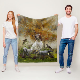 Cobertor De Velo Inglês setter com faisões, arte