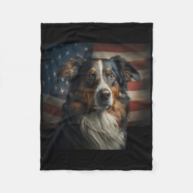Cobertor De Velo Inglês Shepherd 4 de julho - Inglês Shepherd Us (Frente)