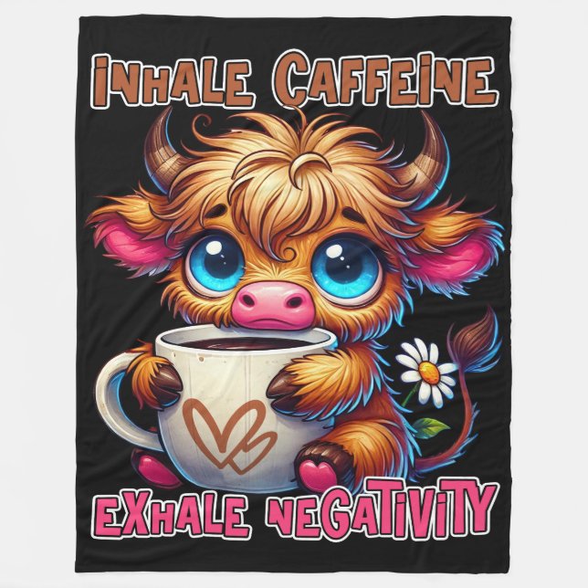 Cobertor De Velo Inhale Caffeine Exhale Negativity  (Frente)