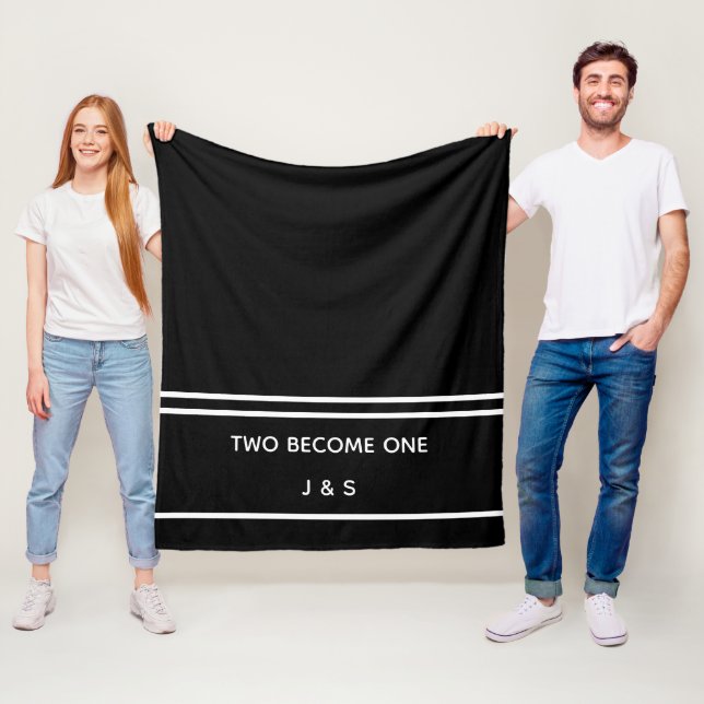 Cobertor De Velo Iniciais Novos, Pretos e Brancos Elegantes (In Situ)