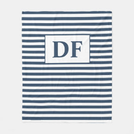 Cobertor De Velo Iniciais Personalizados Aberto de Folha Azul/Estir