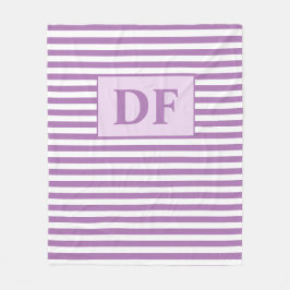 Cobertor De Velo Iniciais Personalizados - Linhas Roxas/Brancas
