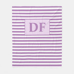 Cobertor De Velo Iniciais Personalizados - Linhas Roxas/Brancas