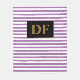 Cobertor De Velo Iniciais Personalizados - Linhas Roxas/Brancas