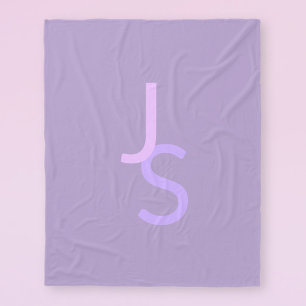 Cobertor De Velo Iniciais Sobrepostas Modernas Monogramadas Roxo